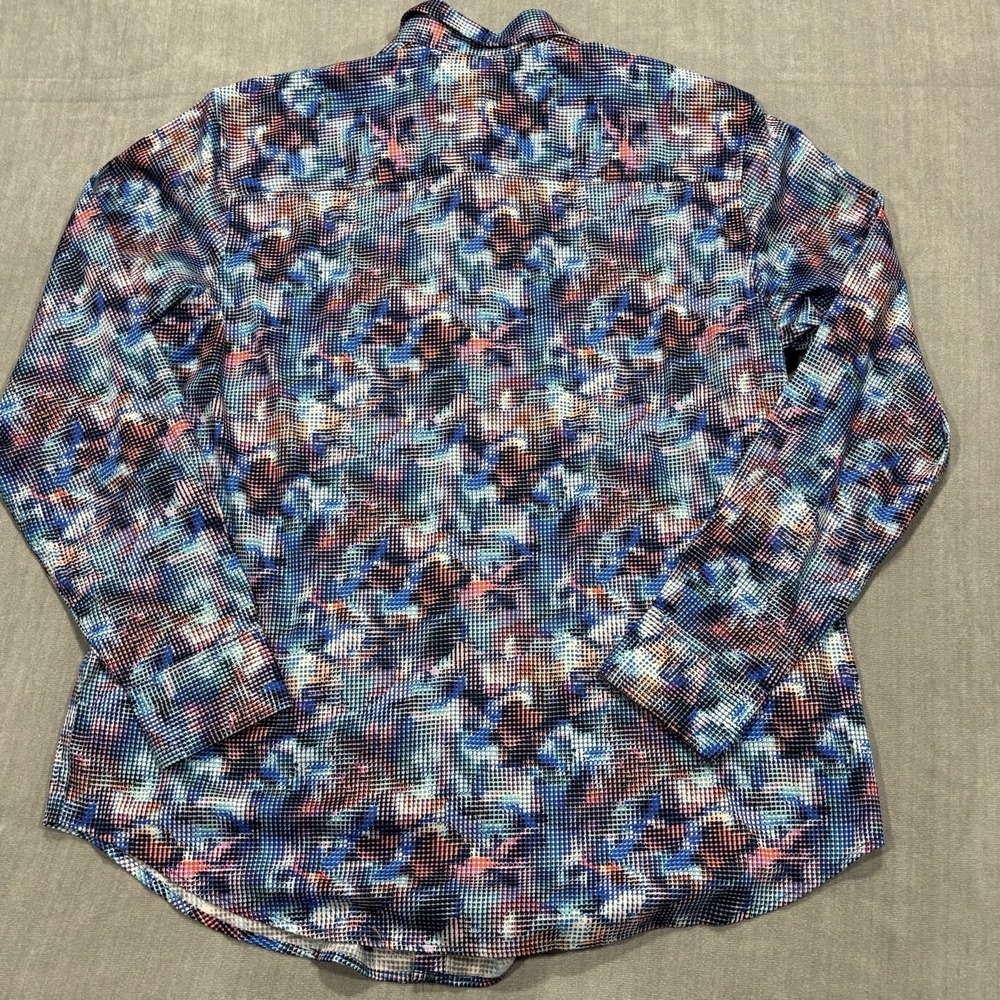 Robert Graham Outer Banks Artisan Dot Button Up Shirt Mens XLT Geometric Stretch - Picture 10 of 10